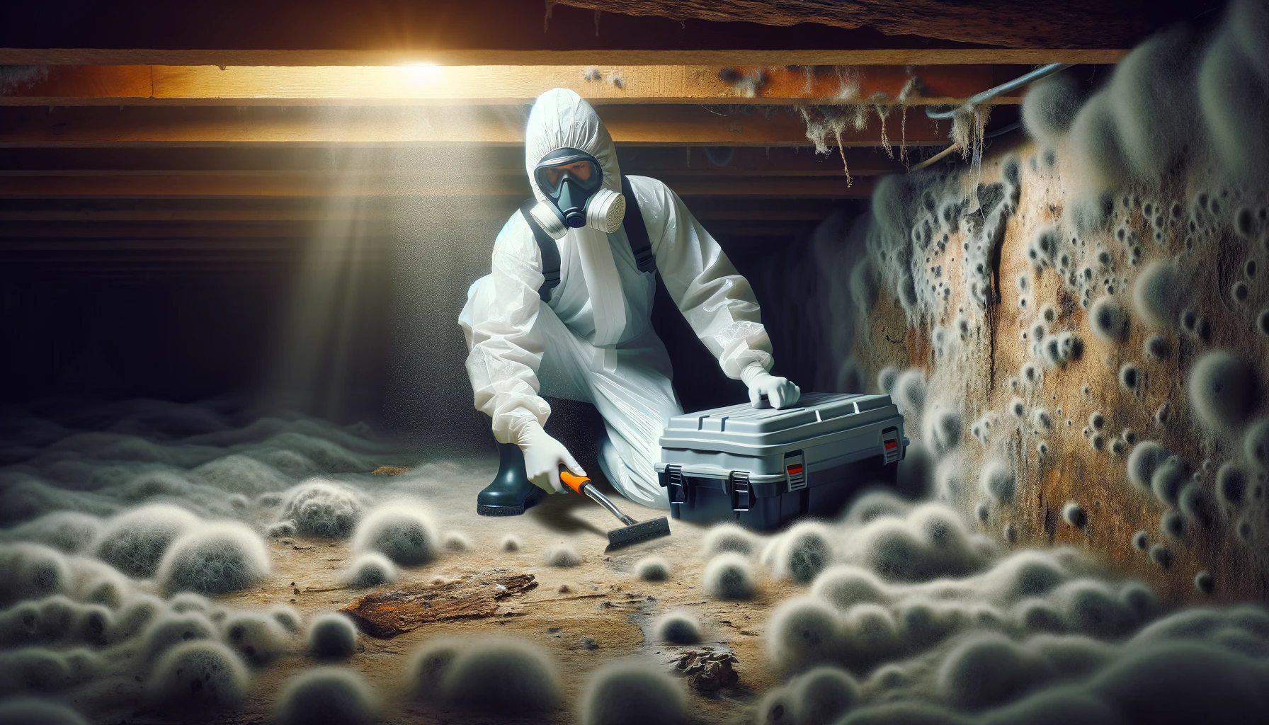 Crawlspace Mold removal performed by professional
