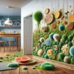 Depiction of green mold growing on the wall