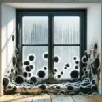 Black mold growth on and around windows
