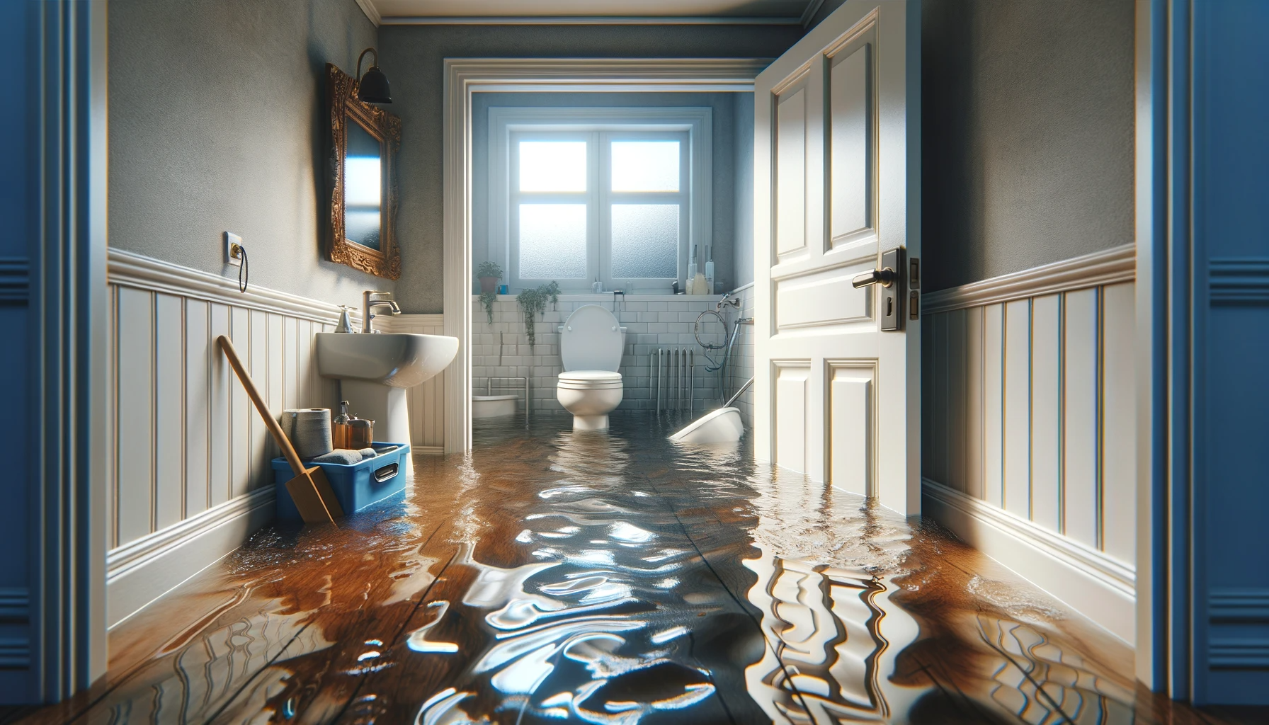 Responding to a flooded bathroom