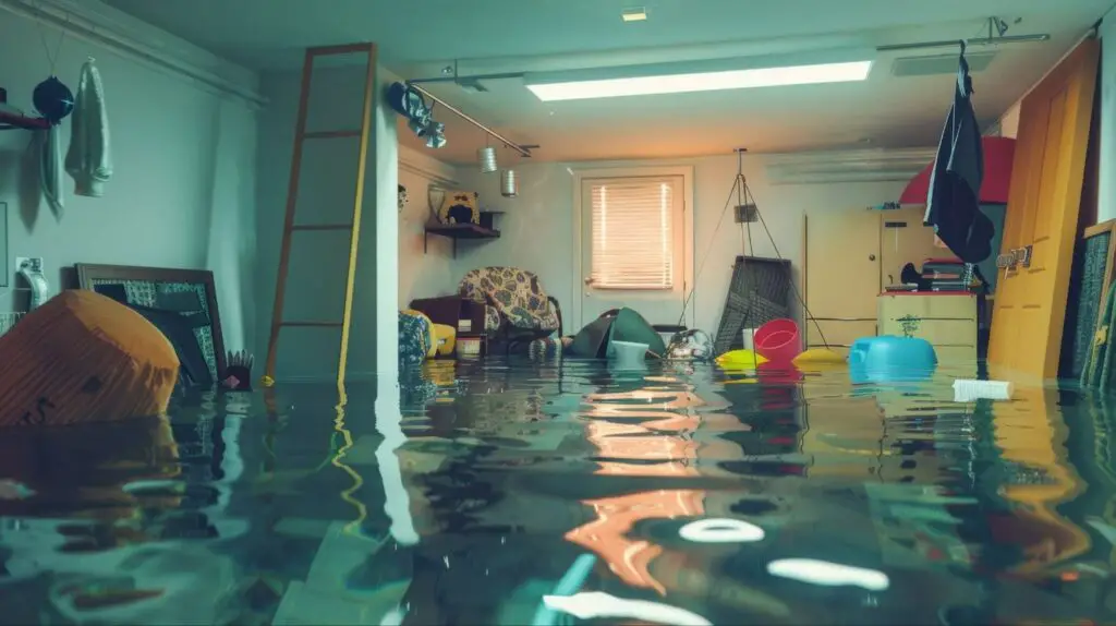 a heavily flooded basement