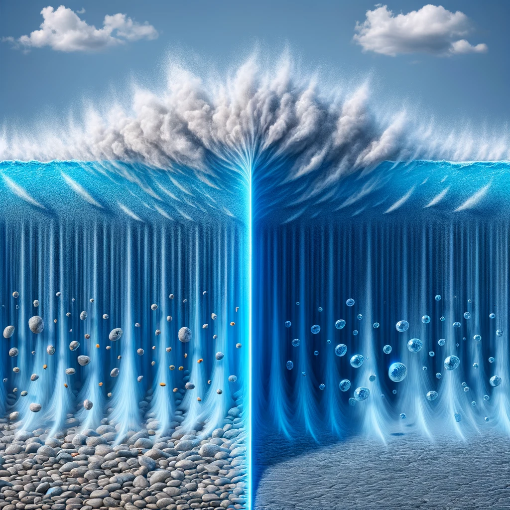 An illustration of what makes water dry faster with a side by side comparison