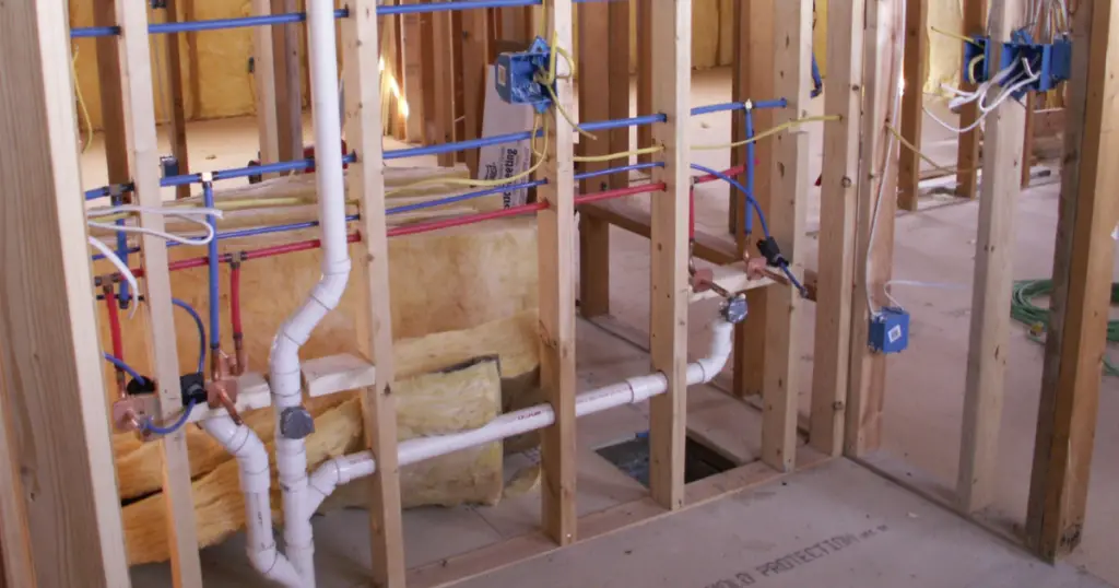 example of plumbing in new construction