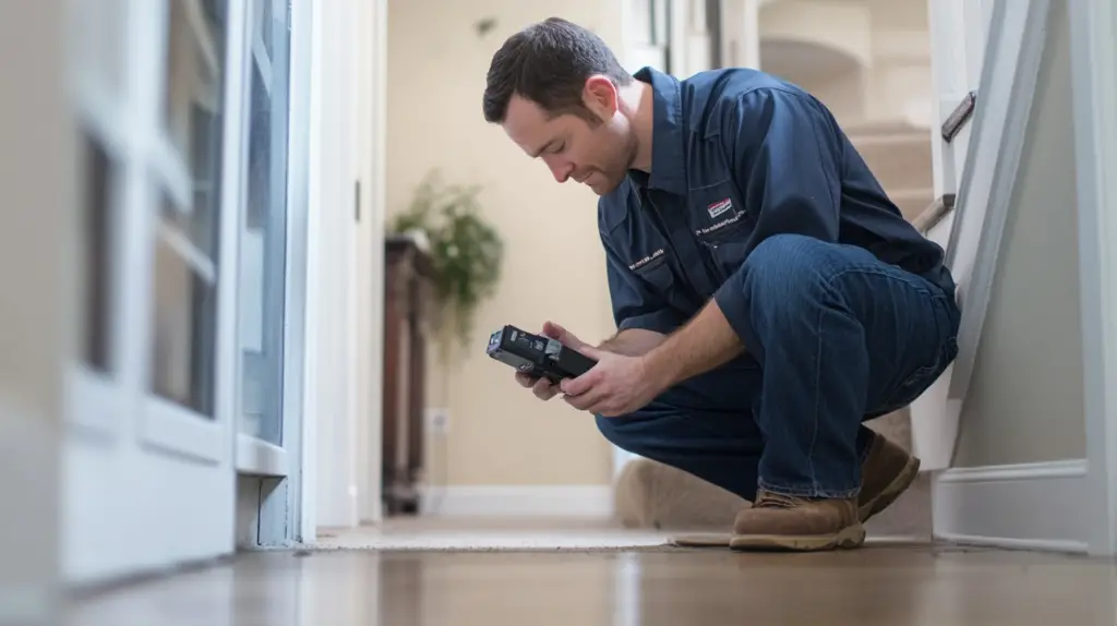 technician using advanced moisture detection equipment