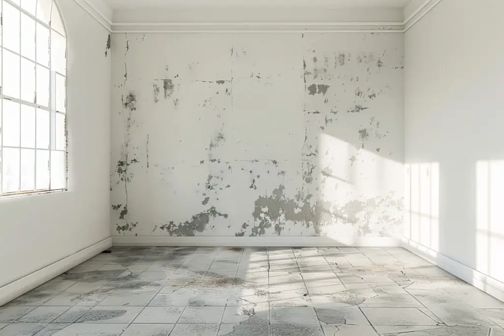 a white water-damaged wall